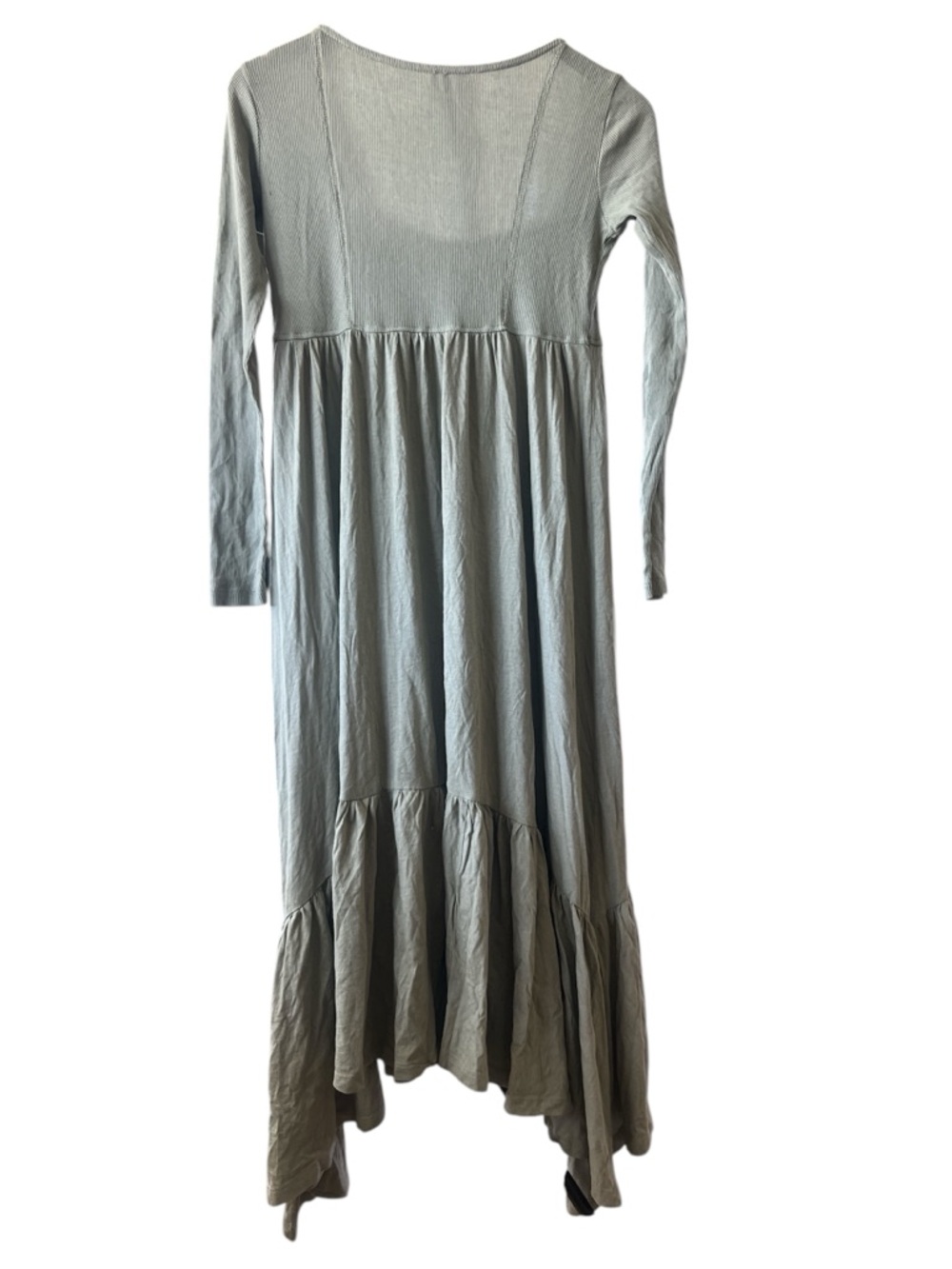 Anthropologie Olive Green Long Sleeve Tiered Maxi Dress - Picture 4 of 11